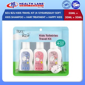 BZU BZUKIDS TRAVEL KIT (4-12YEARS)SILKY SOFTKIDS SHAMPOO (50ML) + SILKY SOFT HAIR TREATMENT (50ML) + HAPPYKIDS (50ML)